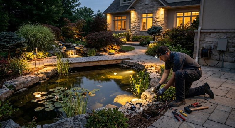 Pond Lighting Installation in Heber City, UT